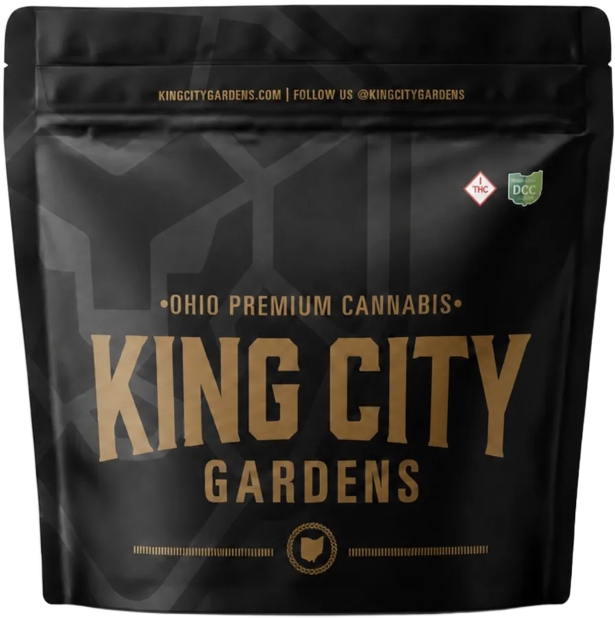 A King City Gardens Gold Label flower pouch